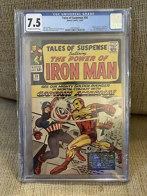 Buy Tales Of Suspense #58 - Marvel Comics 1964 CGC 7.5 Captain America Vs. Iron Man. • 441.23£