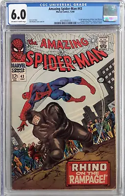 Buy 🕸amazing Spider-man #43 Cgc 6.0*1966 Marvel*1st App Mary Jane*stan Lee*romita🕷 • 252.27£