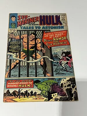 Buy Tales To Astonish #70 FN+ 6.5 Sub-Mariner Begins! Incredible Hulk! Marvel 1965 • 28.02£