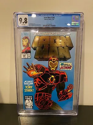 Buy Iron Man #290 NM/M CGC 9.8 Gold Foil Cover! Marvel Comic 1993! Beautiful! • 94.56£