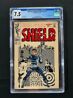 Buy Nick Fury, Agent Of S.H.I.E.L.D. #4 CGC 7.5 (1968) - Origin Of S.H.I.E.L.D. • 118.58£