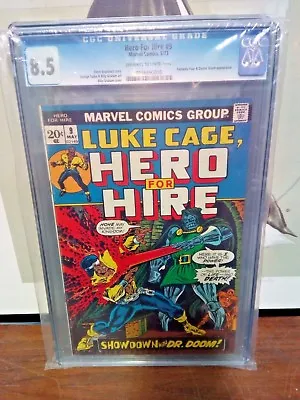 Buy LUKE CAGE POWER MAN Hero For Hire 9 CGC 8.5 Ow/w Pages Doom Appearance  • 360.31£