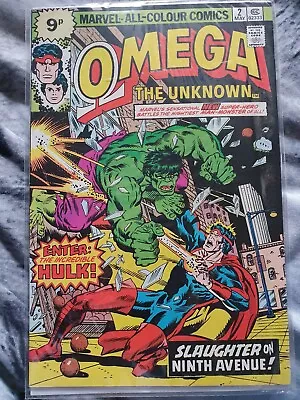Buy OMEGA THE UNKNOWN #2 CENTS. Marvel Comic. Hulk Appearance. Used. Aged. • 12£