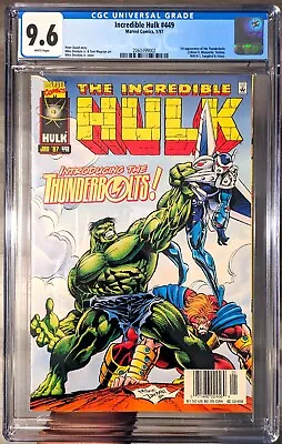 Buy 1st Appearance THUNDERBOLTS Newsstand Edition INCREDIBLE HULK #449 CGC 9.6, 1997 • 180.96£