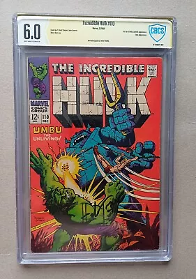 Buy Incredible Hulk #110 CBCS 6.0 Signed By Herb Trimpe 1968 • 299£