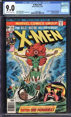 Buy X-men #101 Cgc 9.0 Ow/wh Pages // Origin + 1st Appearance Of Phoenix Marvel 1976 • 679.59£