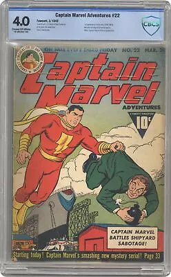 Buy Captain Marvel Adventures #22 CBCS 4.0 1943 19-2BC2507-001 • 828.52£