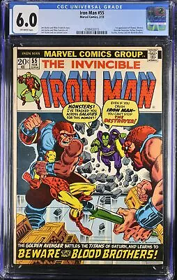 Buy Iron Man #55 CGC FN 6.0 Off White 1st Appearance Thanos Drax! Marvel 1973 • 414.95£