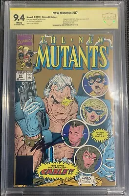 Buy New Mutants #87 2nd Print CGC 9.4 Signed By Rob Liefeld First Cable Appearance • 71.69£
