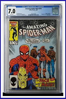 Buy Amazing Spider-Man #276 CGC Graded 7.0 Marvel May 1986 White Pages Comic Book. • 42.69£