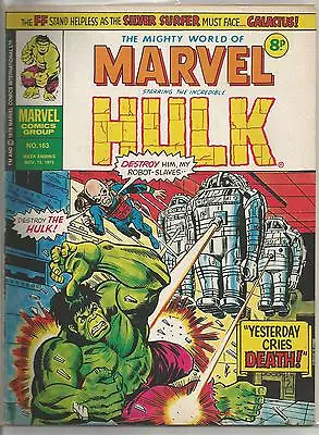 Buy Vintage Marvel World / Incredible Hulk Comic Book #163 From November 1975 • 6.95£