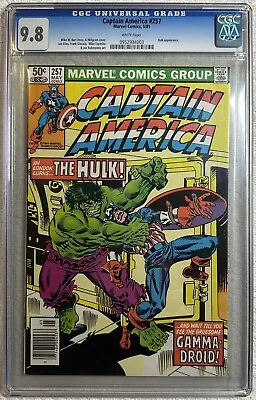 Buy Captain America 257 CGC 9.8 Hulk App Low Pop NM Marvel Bronze RARE • 236.61£
