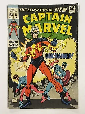 Buy Captain Marvel #17. Oct 1969. Marvel. Vg. Red Skull! New Captain Marvel Costume! • 20£