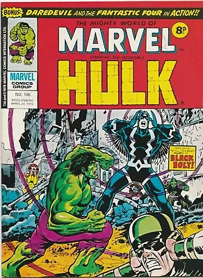 Buy The Mighty World Of Marvel UK HULK #186 Apr 1976 VFINE- 7.5 BLACK BOLT • 4.50£