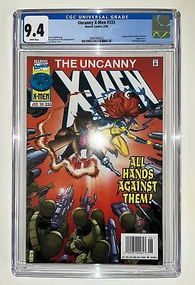 Buy Uncanny X-Men #333 CGC 9.4 Newsstand! 1996 - Bastion 1st Appearance • 98.83£
