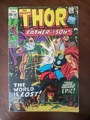 Buy Mighty Thor #187 (1971) Odin Vs. Thor- Bronze Age Marvel Comics VG • 7.99£