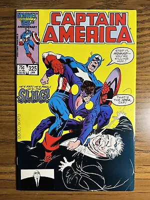 Buy Captain America 325 Direct Edition 1st App Of Slug & Priscilla Lyons Marvel 1987 • 3.76£