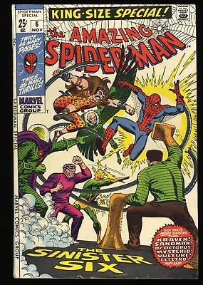 Buy Amazing Spider-Man Annual #6 VF- 7.5 Sinister Six Appearance! Marvel 1969 • 110.19£