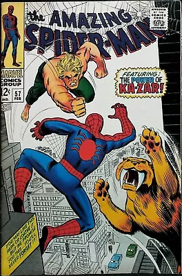 Buy Amazing Spider-Man #57 Vol 1 (1968) KEY *Ka-Zar & Zabu Appearance* - Mid Grade • 48.04£
