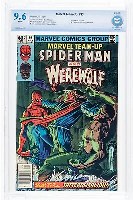 Buy Marvel Team-Up #93 1980 Newsstand 9.6 CBCS Spider-Man Werewolf & Marvel Not CGC • 93.18£