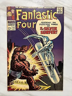 Buy Fantastic Four #55 (1966) Iconic Silver Surfer Vs Thing Cover Marvel Comics • 59.92£