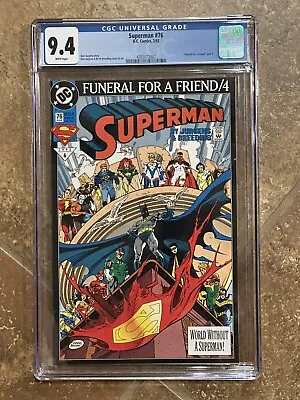 Buy CGC 9.4 SUPERMAN #76 1993 FUNERAL FOR A FRIEND 30th Anniversary Graded Batman • 39.71£