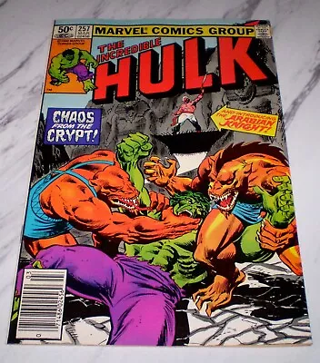Buy Incredible Hulk #257 VF 8.0 OW/W Pages 1981 Marvel Newsstand Edition • 8£