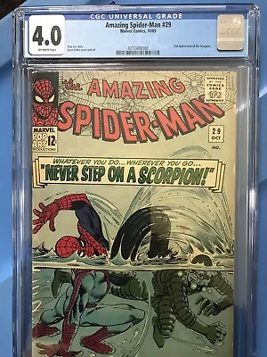 Buy Amazing Spiderman #29 Key Scorpion Cents 1965 CGC 4.0 • 200£