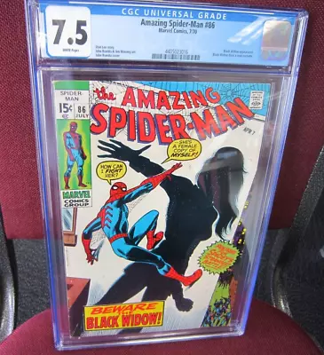 Buy Amazing Spiderman #86 CGC 7.5 - 1970 New Black Widow • 130.45£