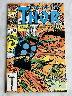Buy Thor #366 W/ Throg VF/NM 9.0 - Buy 3 For FREE Shipping! (Marvel, 1986) • 14.63£