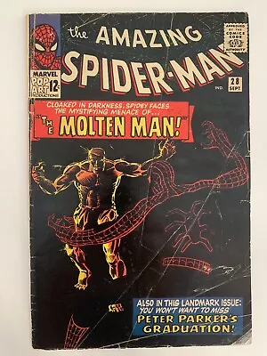 Buy Amazing Spider-man #28 3.5 Vg- 1965 1st Appearance Of Molten Man Marvel Comics • 102.74£