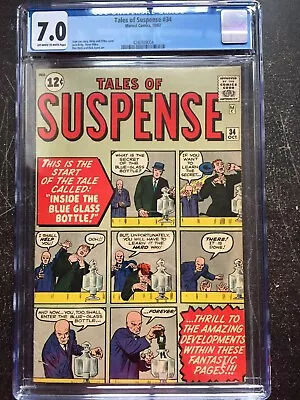 Buy TALES OF SUSPENSE #34 CGC FN/VF 7.0; OW-W; Kirby/Ditko Cover (10/62)! • 311.40£