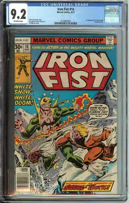 Buy Iron Fist #14 Cgc 9.2 Ow Pages // 1st Sabretooth Marvel Comics 1977 • 683.22£