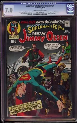 Buy Jimmy Olsen # 134 CGC 7.0 CRM/OW (DC, 1970) 1st Appearance Of Darkseid • 233.23£