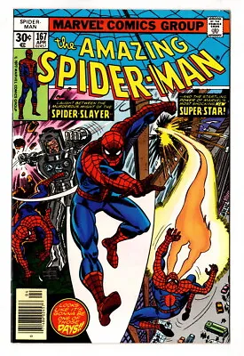 Buy The Amazing Spiderman #167, 1st App Of Will-O'-the-Wisp Apr 1977 HIGHER GRADE • 45.53£