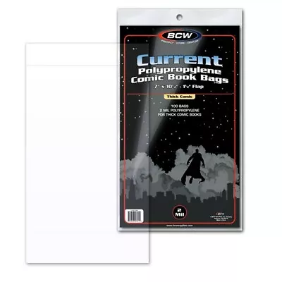 Buy Case Of 1000 BCW Thick Current / Modern Comic Book Archival Poly Bags 7 X 10 1/2 • 51.07£