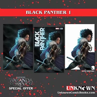 Buy [3 Pack] Black Panther #1 Unknown Comics David Nakayama Exclusive Var (11/16/202 • 34.42£