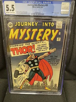 Buy Journey Into Mystery #89 CGC 5.5 Key Issue Origin Of Thor Retold 1962 Stan Lee • 632.49£