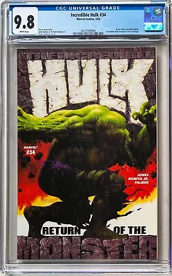 Buy Incredible Hulk #34 CGC 9.8 White. Steranko Cover Homage. • 60£
