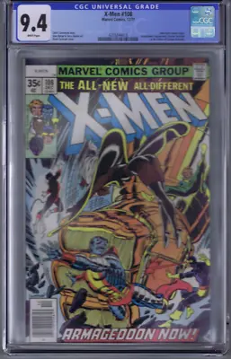 Buy X-Men #108 Marvel 1977 CGC 9.4 (NEAR MINT) '' Armageddon Now !'' • 157.70£
