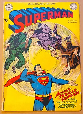 Buy SUPERMAN #59 (DC: 1949) Wayne Boring 1st Use Heat Vision Mxyztplk GD (2.0) • 152.80£