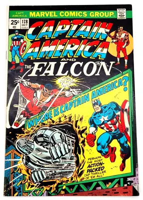 Buy Captain America #178 (1974) / Fn+ / Roscoe Simons 1st Appearance • 11.91£
