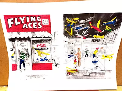 Buy FLYING ACES Comic BOOK Art PRINT Store ADVERTISING 18123 AIRPLANE Hobby Club NEW • 71.95£