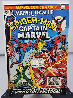 Buy MARVEL TEAM-UP #16 Spider-Man Captain Marvel 1ST App. Basilisk Marvel 1973 5.0 • 6.34£