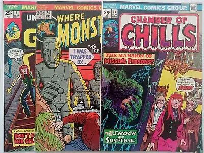Buy Marvel Bronze Age Horror Sci-fi Lot Where Monsters Dwell 24 Uncanny Tales 5 • 18.17£