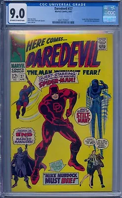 Buy Daredevil #27 Cgc 9.0 Spider-man Masked Marauder Stilt-man Gene Colan • 101.10£