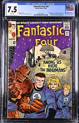 Buy Fantastic Four 45 Cgc 7.5 Rare White Pages 12/65 💎 Unpressed See Grader Notes • 556.31£