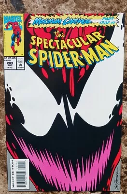Buy Spectacular Spider-Man #203 NM+ (1993 MARVEL COMICS) Very High Grade! Carnage! • 7.96£