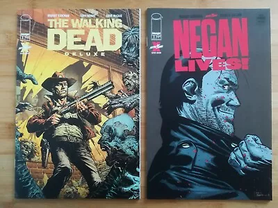 Buy The Walking Dead Deluxe #1 & Negan Lives #1 Cover A 1st Print Kirkman Image 2020 • 22.50£