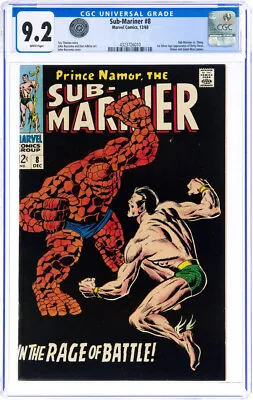Buy SUB-MARINER #8 - CGC 9.2 WHITE Pages PEDIGREE Black Battle Cover KEY RARE In NM • 610.35£
